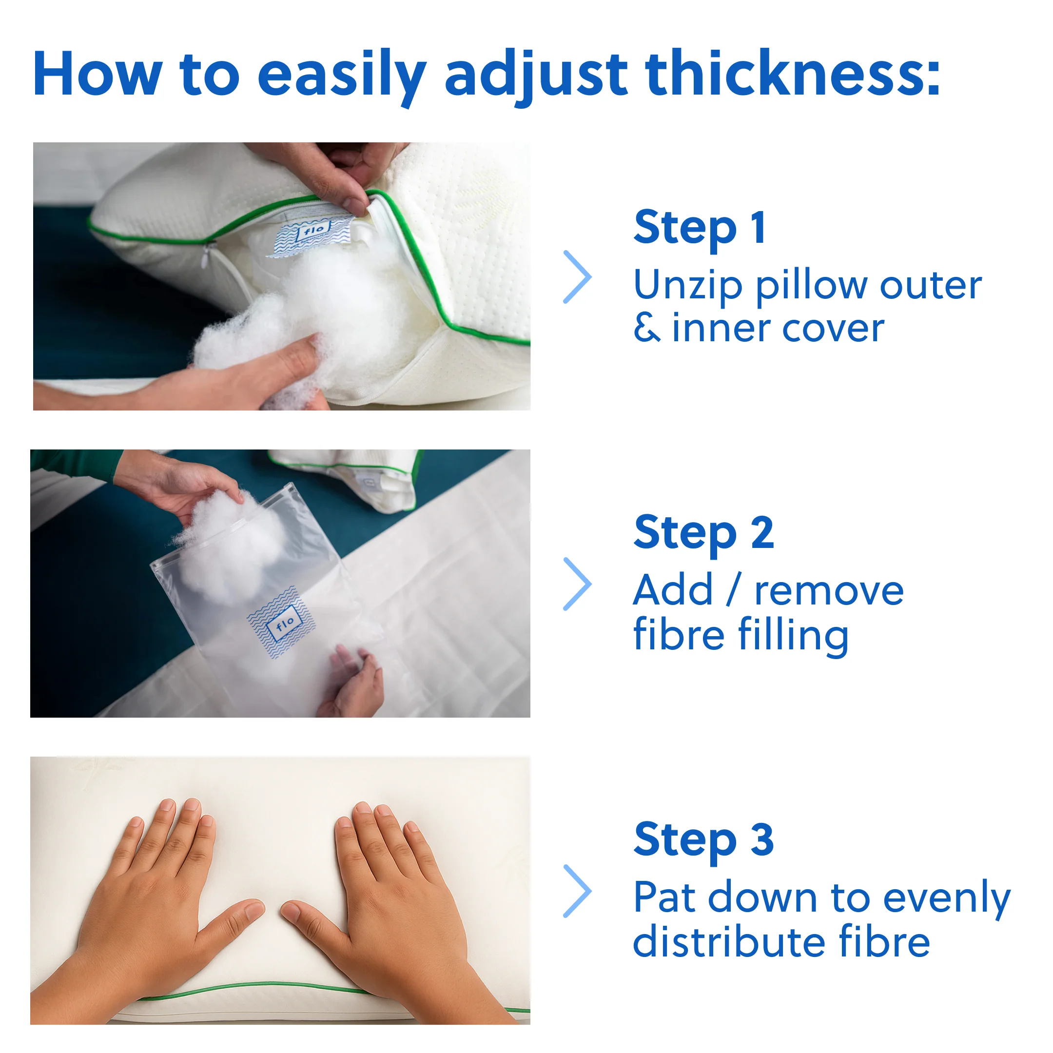 Flo Adjustable Pillow (Fibre) - Image 3